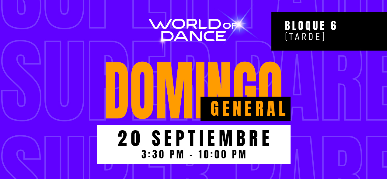 WOD ECUADOR 2026 – GYE – DOMINGO 20 SEPTIEMBRE 15:30 PM – 21:00 PM [PREVENTA GENERAL]
