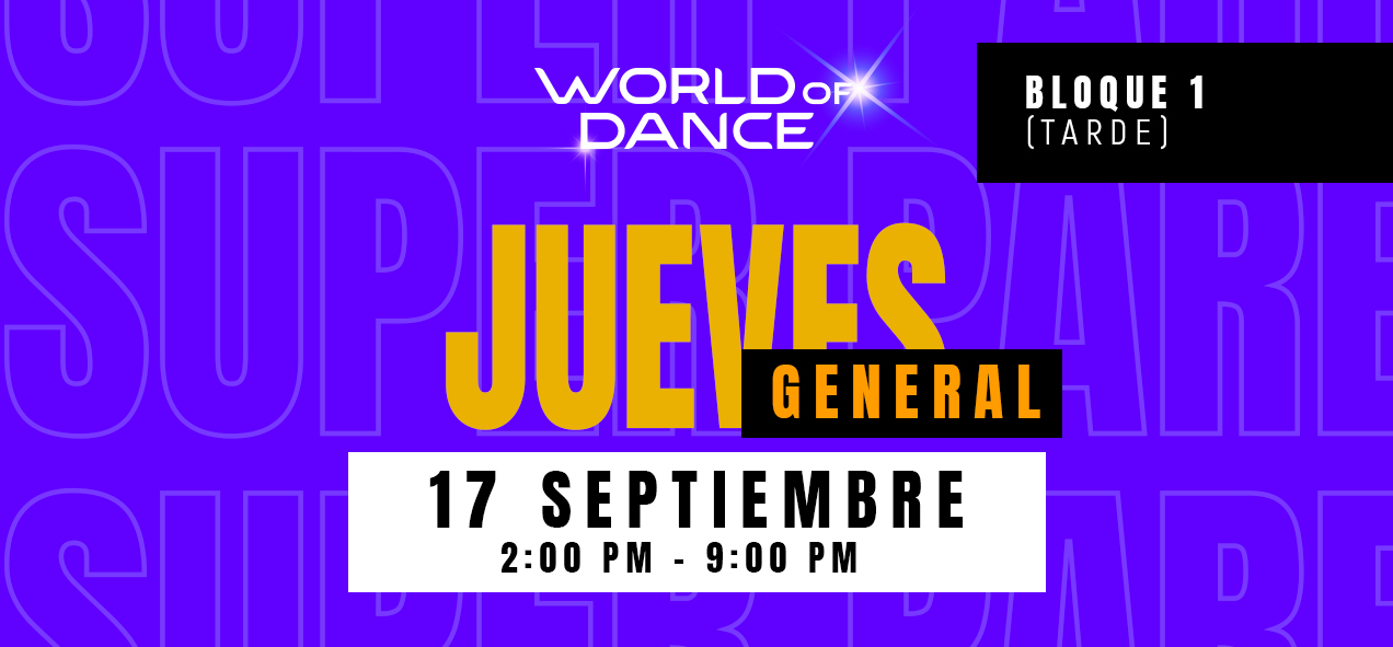 WOD ECUADOR 2026 – GYE – JUEVES 17 SEPTIEMBRE 14:00 PM – 21:00 PM [PREVENTA GENERAL]